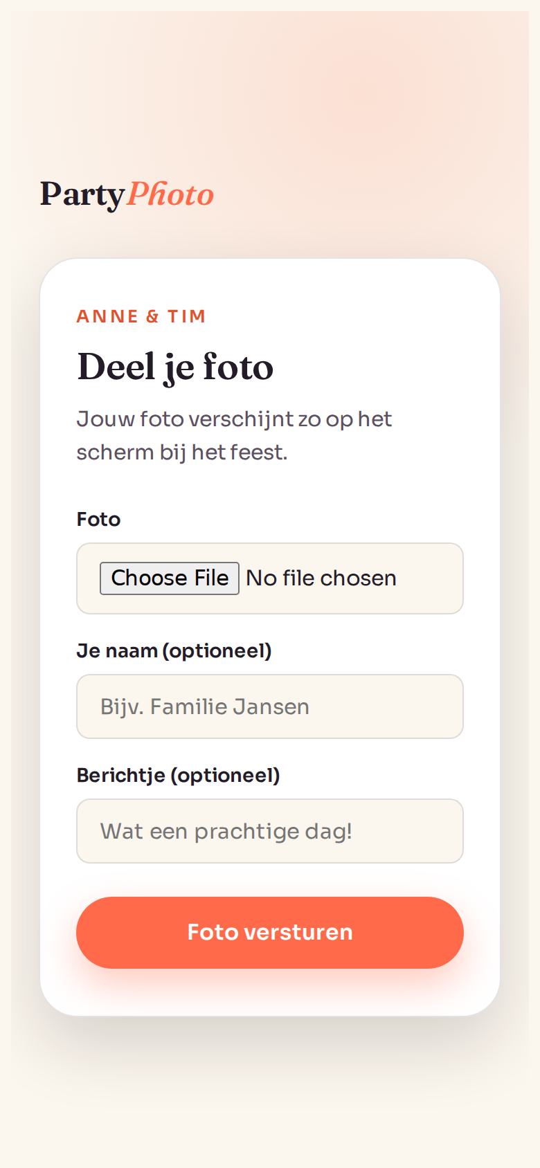 Gasten uploaden hun foto's